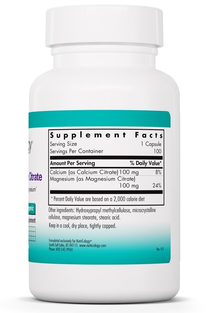 Allergy Research Group Calcium Magnesium Citrate - 100 Capsules - image 2