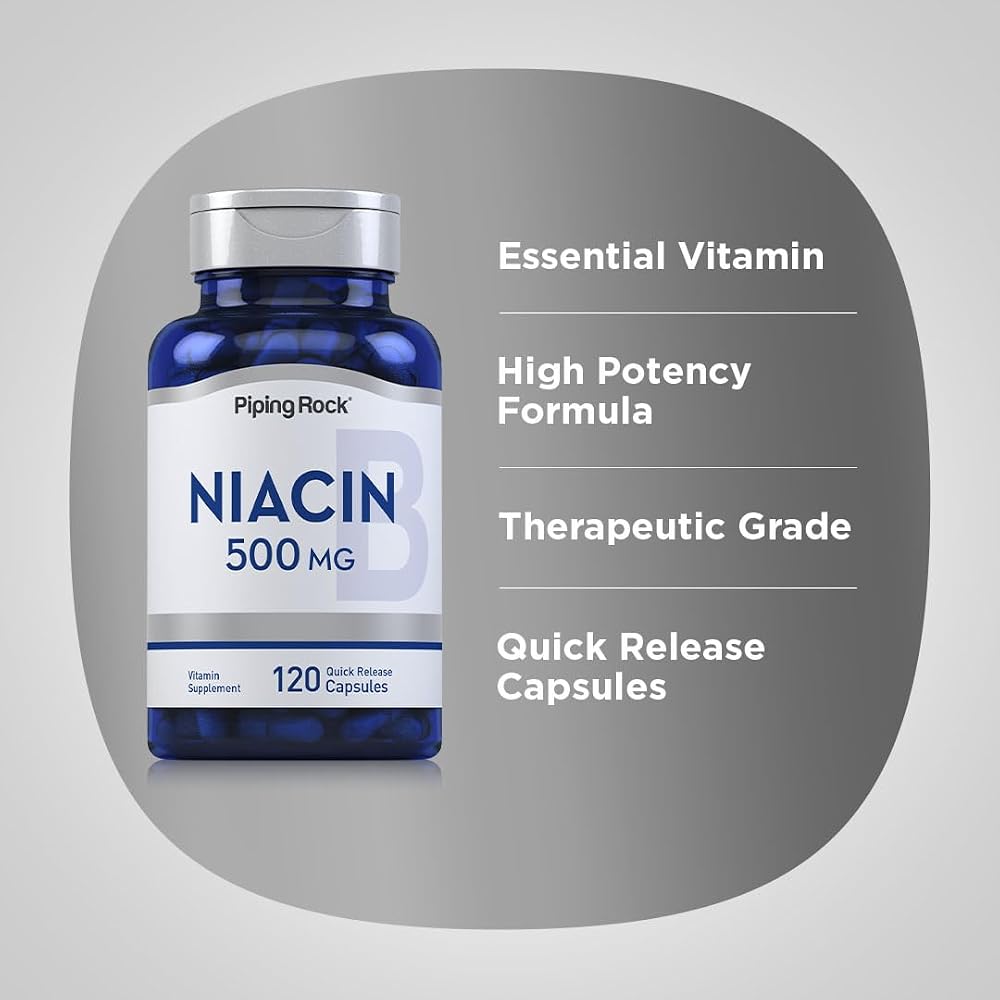 Piping Rock Niacin 500mg Flush - 120 Vegetarian Capsules - image 4