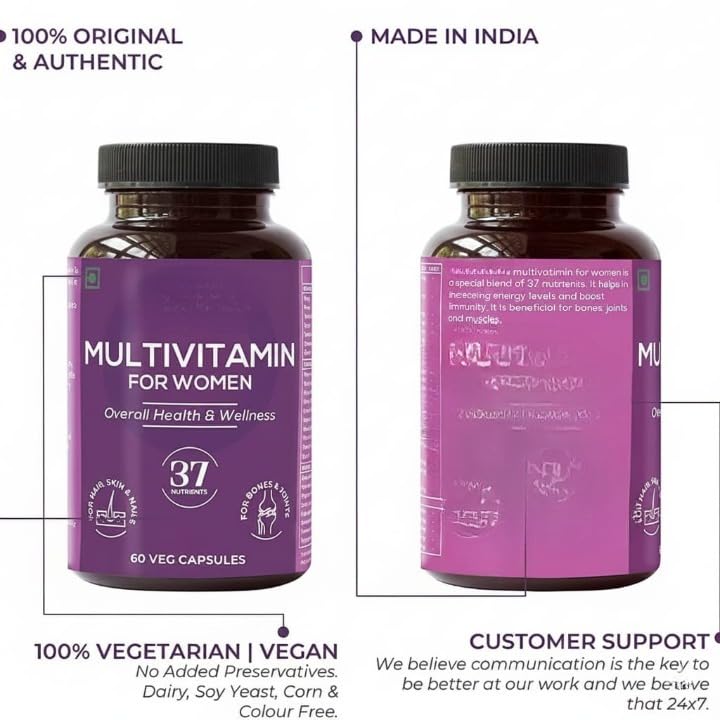 Goldy Multivitamin for Women with Biotin - 60 Vegetarian Capsules - image 4