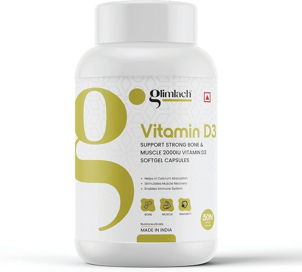 Generic Vitamin D3 50mcg (2000 IU) Immune & Bone Support - 50 Capsules