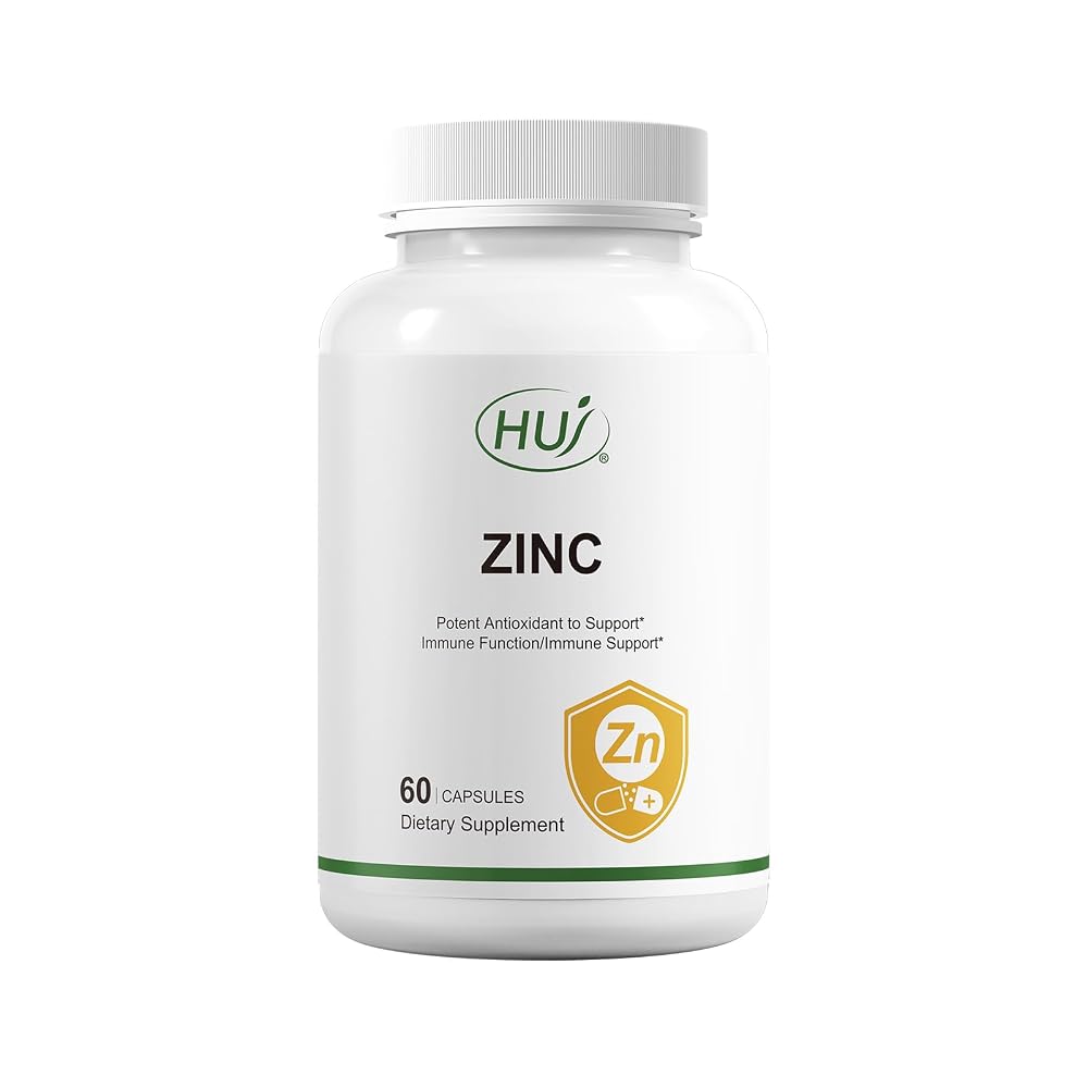 HUJ Zinc Bisglycinate Chelate Capsules for Immune Support - 60 Capsules