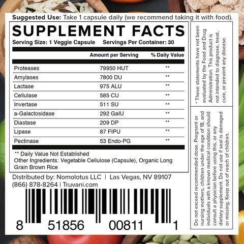 Truvani Digestive Enzymes 9 Enzyme Blend - 30 Capsules - image 7