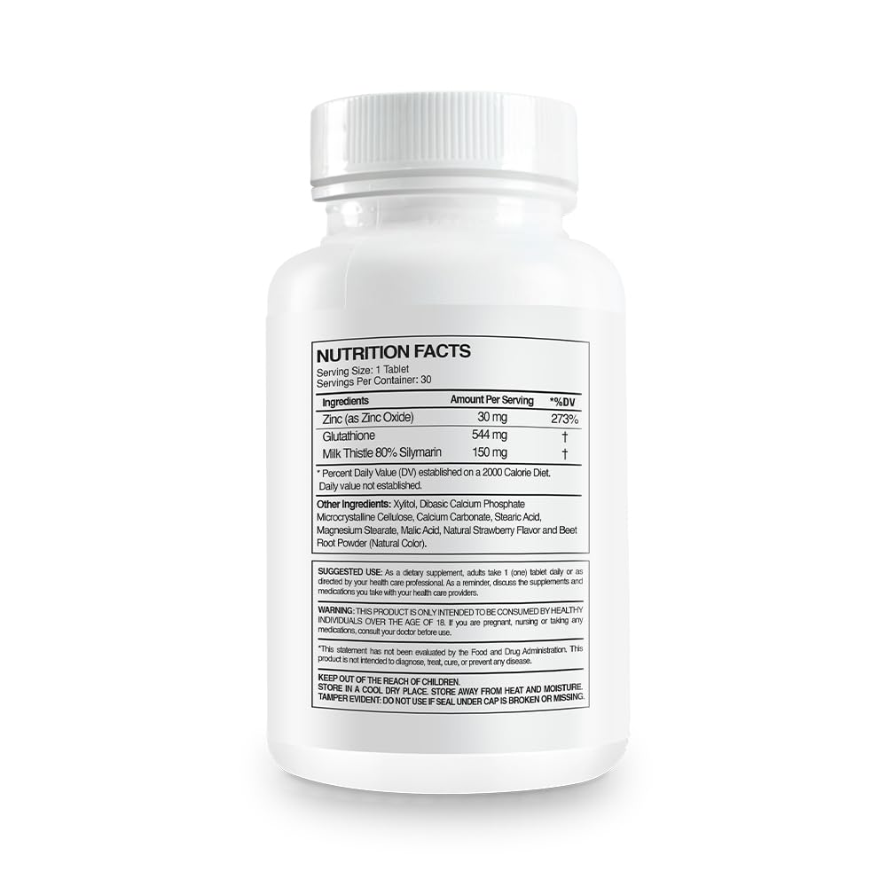Paleolf Premium Glutathione + Milk Thistle + Zinc -30 Chewable Tablets
