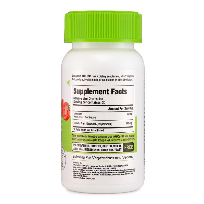 Herbadiet Lycopene 50mg Antioxidant Capsules - 120 Capsules - image 2