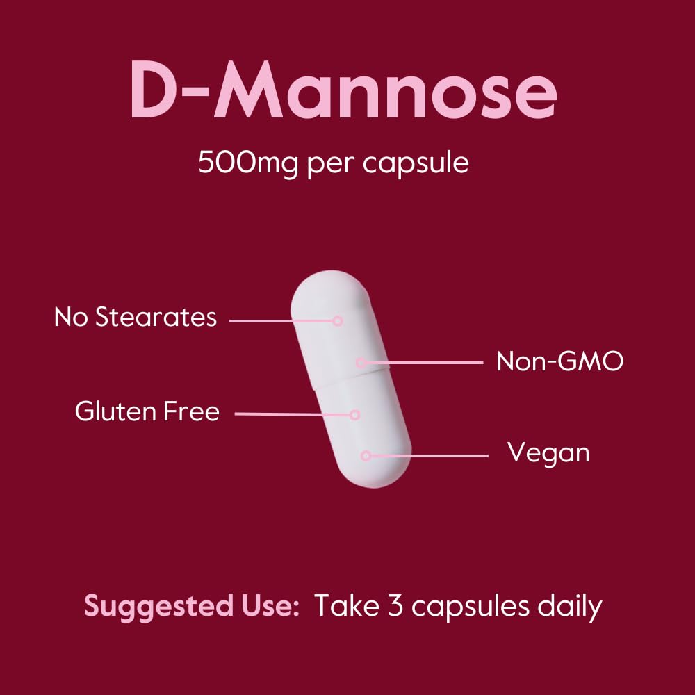 BESTVITE D-Mannose 500mg Urinary Health Support - 240 Vegetarian Capsules - image 5