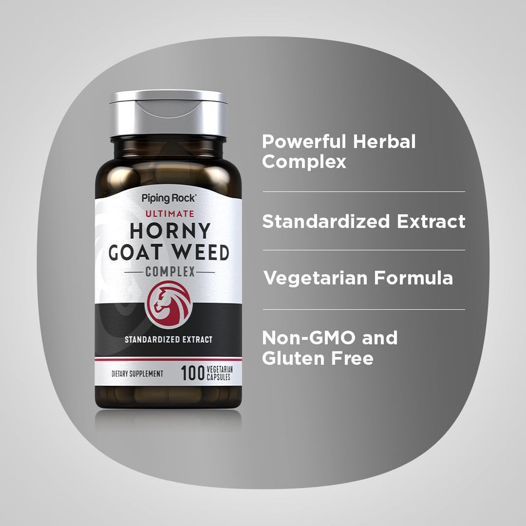 Piping Rock Horny Goat Weed for Men - 100 Vegetarian Capsules - image 5