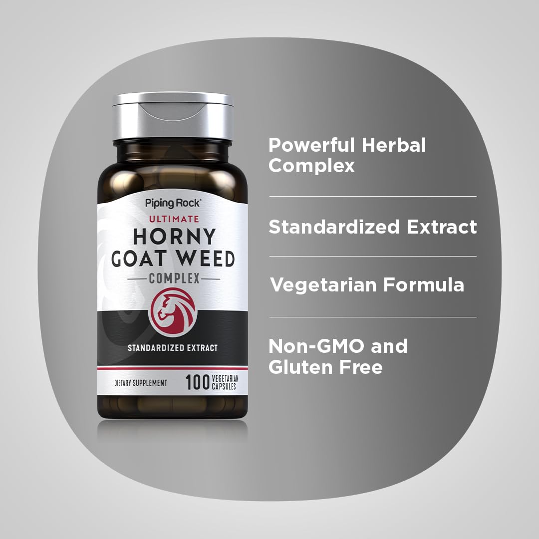 Piping Rock Horny Goat Weed for Men - 100 Vegetarian Capsules - image 5