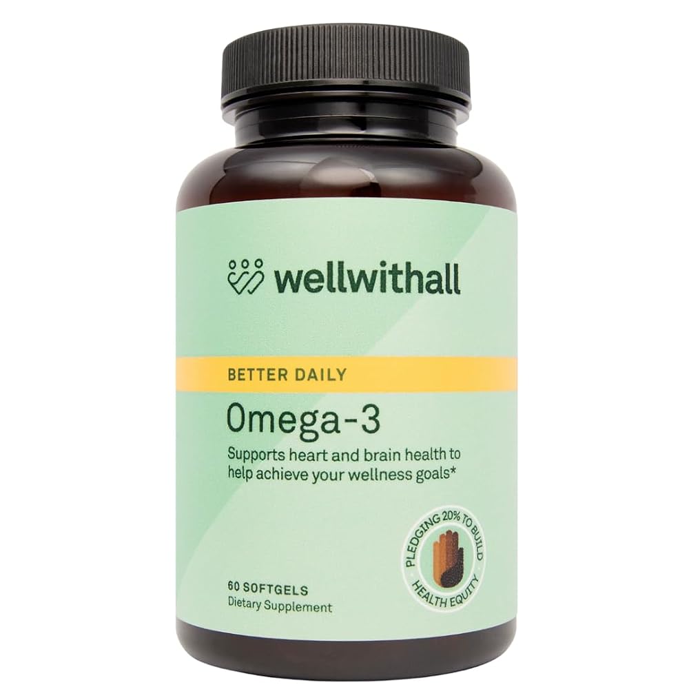WellWithAll Omega-3 Fish Oil 450mg EPA 300mg DHA - 60 Softgels