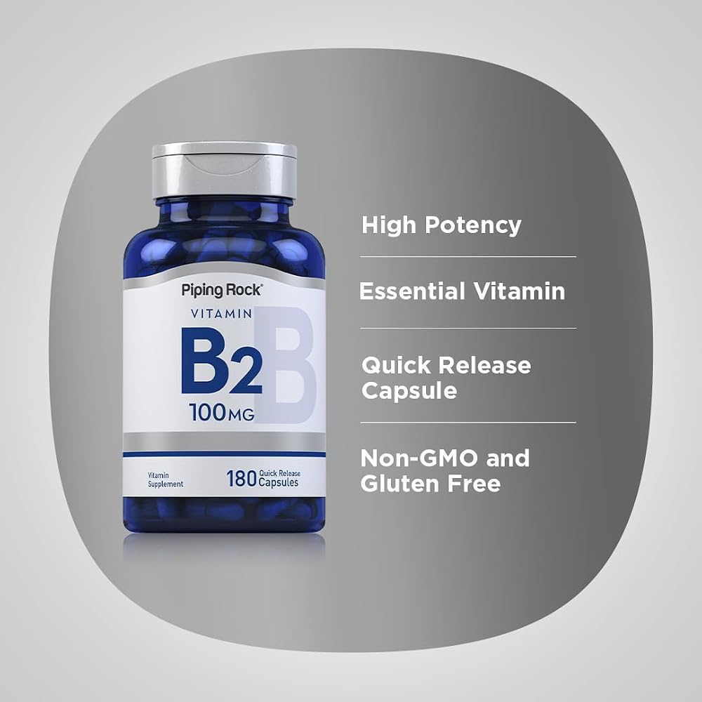 Piping Rock Vitamin B2 100mg Riboflavin - 180 Capsules - image 4