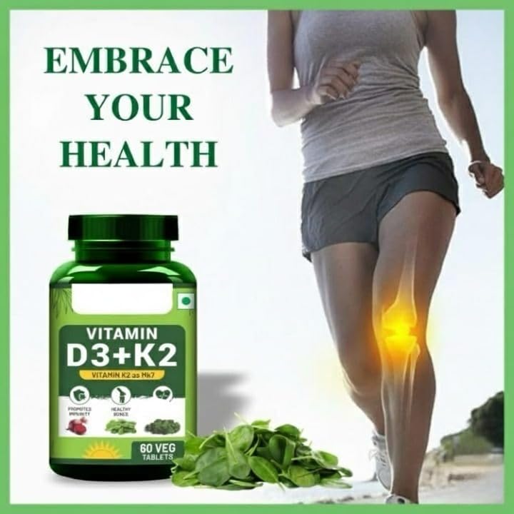 Naturals Vitamin D3 + K2 Plant Based Supplement - 60 Vegetarian Tablets - image 3