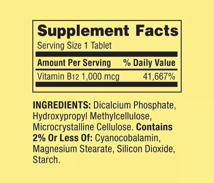 Spring Valley Vitamin B12 Extended Release 1000 mcg - 300 Tablets - image 3