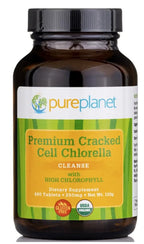 PURE PLANET Cracked Cell Chlorella Organic - 480 Tablets