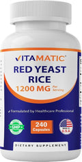 Vitamatic Red Yeast Rice 1200 mg - 240 Vegetarian Capsules