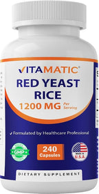 Vitamatic Red Yeast Rice 1200 mg - 240 Vegetarian Capsules