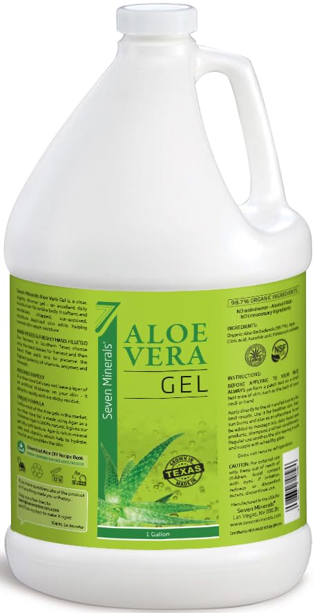 Seven Minerals Aloe Vera Gel Pure Organic - 128 Fl Oz