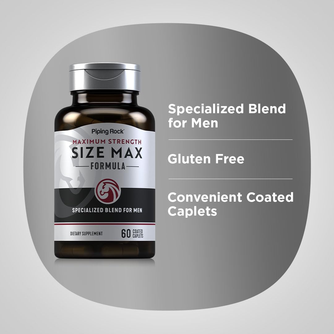 Piping Rock Size Max X Extract Supplement - 60 Caplets - image 4