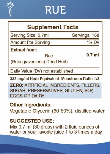Secrets of the Tribe Rue Tincture Alcohol-Free Liquid Extract
