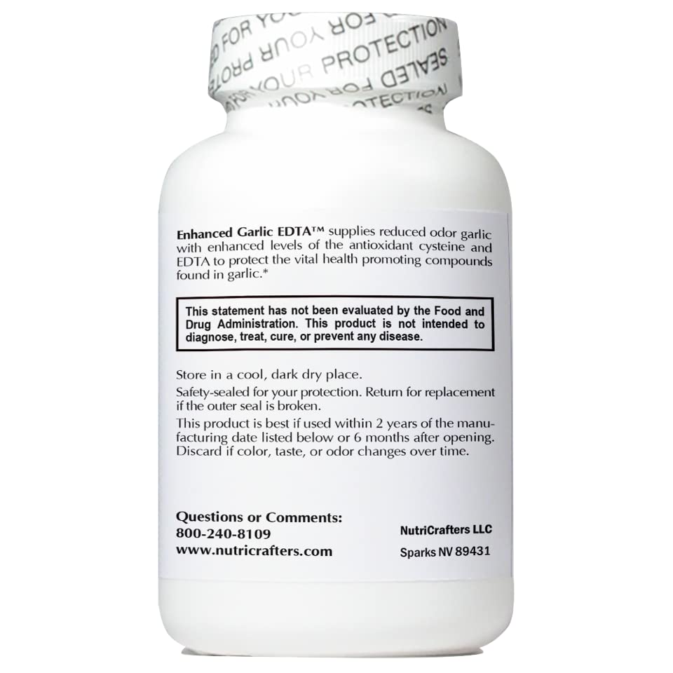 NutriCrafters Enhanced Garlic EDTA 1000mg - 120 Capsules - image 3