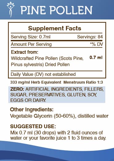 Secrets of the Tribe Pine Pollen Tincture Alcohol-Free Extract