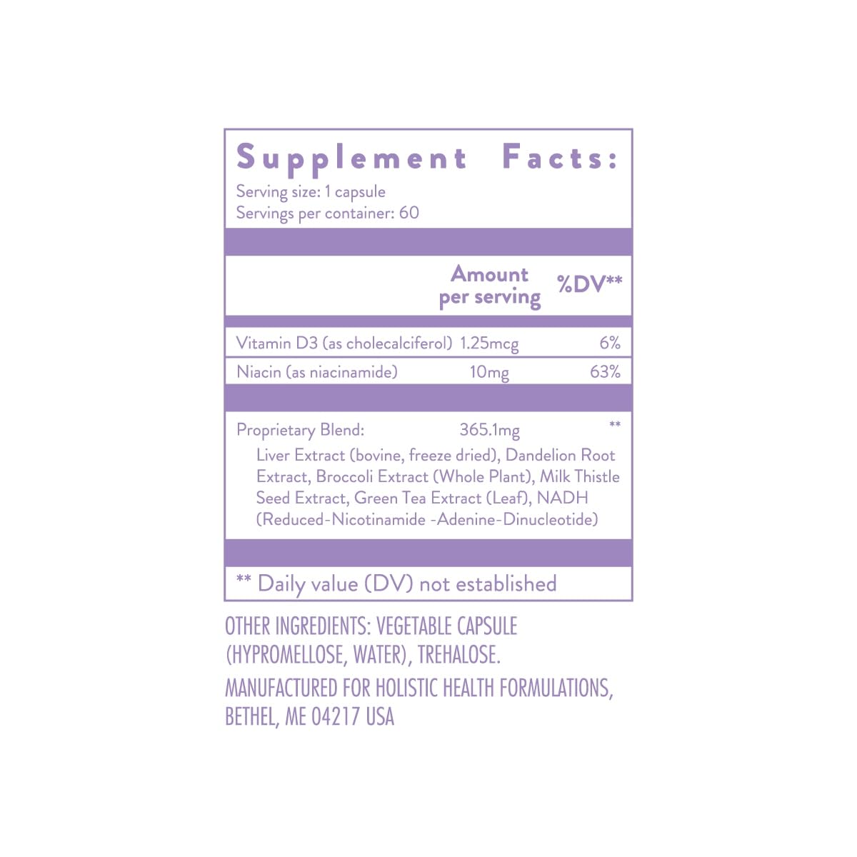 Holistic Health Liver Well MTHFR A1298C+ Support - 60 Capsules - image 3