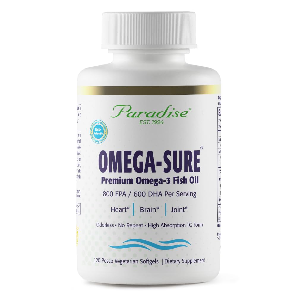 Paradise Herbs Omega-Sure Omega-3 Fish Oil - 120 Softgels