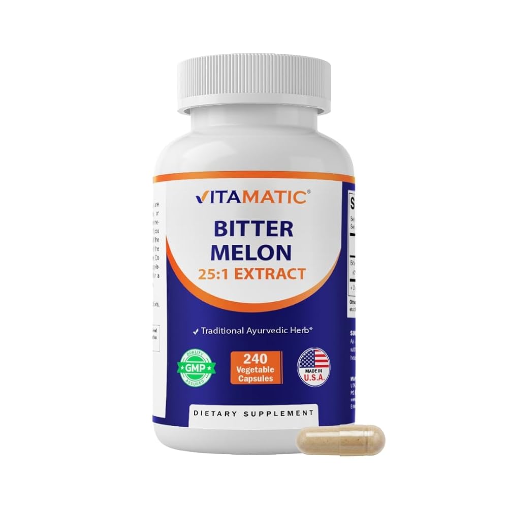 Vitamatic Bitter Melon 25X Concentrated Extract - 240 Vegetarian Capsules