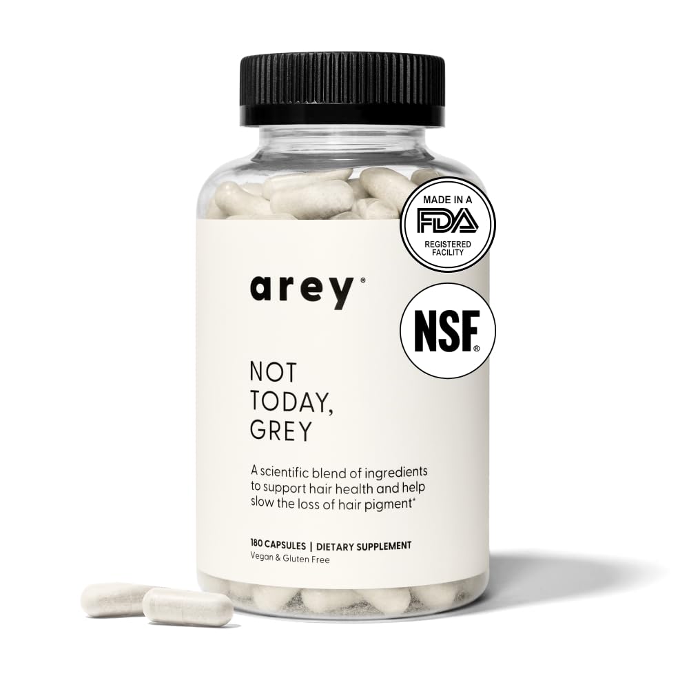 Arey Not Today Grey Hair Supplement for Color & Strength - 180 Capsules - image 2