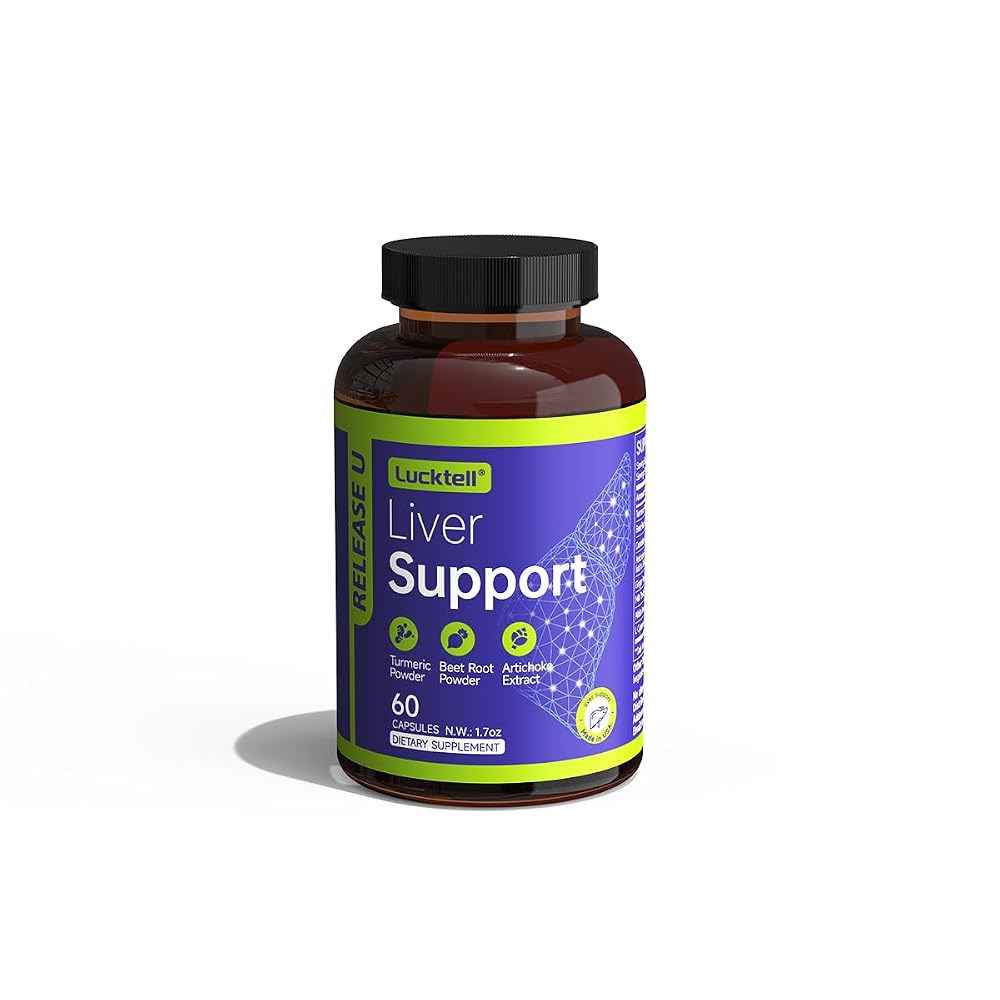 LuckTell Liver Support Supplement with Milk Thistle & Turmeric - 60 Capsules