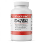 Vita4Life Magnesium Citrate 420mg High Absorption - 240 Capsules