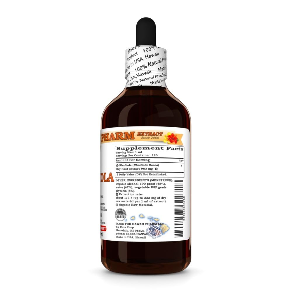 Hawaii Pharm Rhodiola rosea Root Liquid Extract - 4 fl oz, 4-Pack - image 5