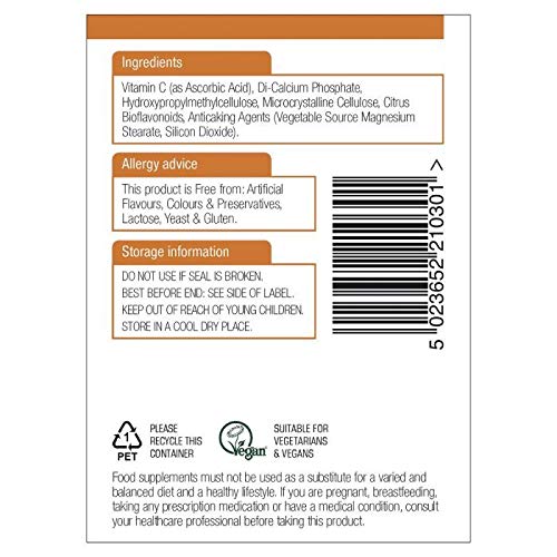 Natures Aid Vitamin C 1000mg Time Release with Citrus Bioflavonoids - 30 Tablets - image 3