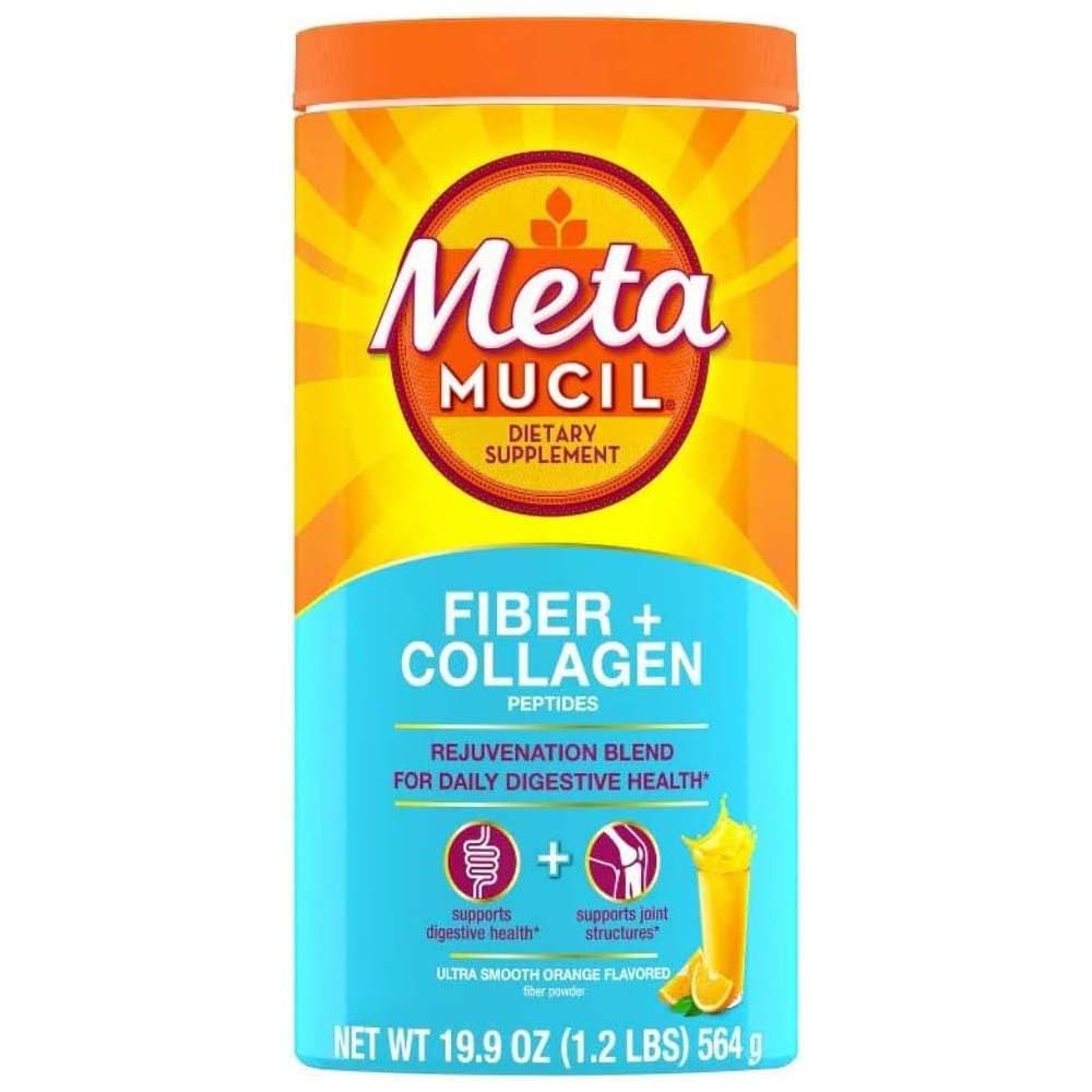 Metamucil Fiber + Collagen Peptides Powder Orange - 19.9oz