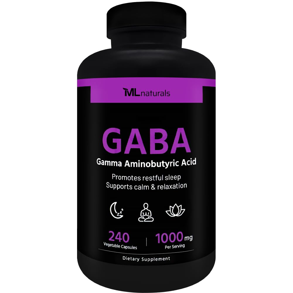 ML Naturals GABA 1000 mg Vegetable Capsules for Sleep - 240 Count