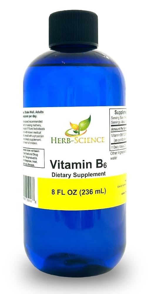 Herb-Science Liquid Vitamin B6 Drops Pyridoxine Alcohol Free - 8 Fl Oz