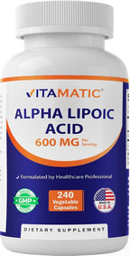Vitamatic Alpha Lipoic Acid 600 mg - 240 Vegetarian Capsules