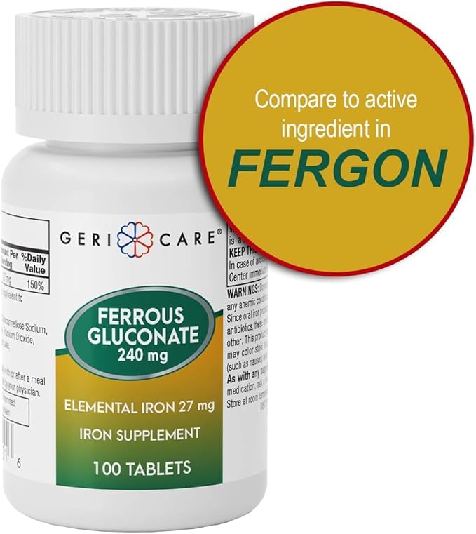 GeriCare Ferrous Gluconate 27mg Iron Tablets - 200 Count - image 6