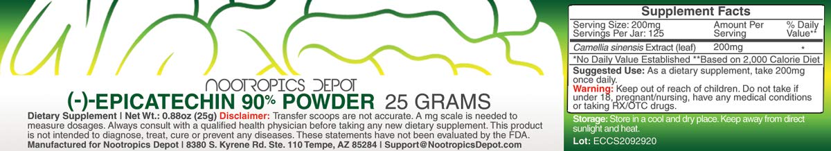 Nootropics Depot Epicatechin 90% Powder - 25 Grams - image 2