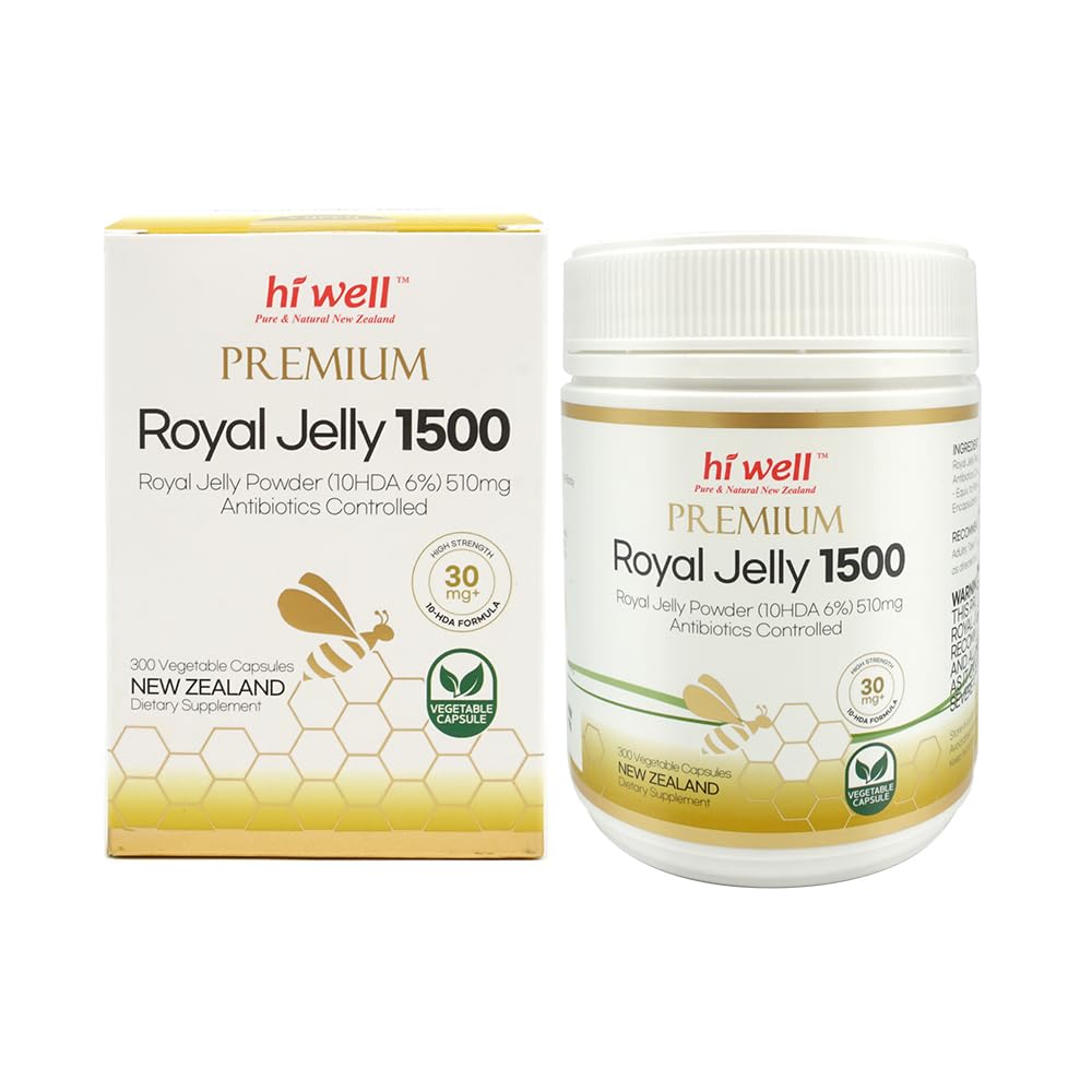 HI WELL Premium Royal Jelly 1500 - 300 Vegetarian Capsules