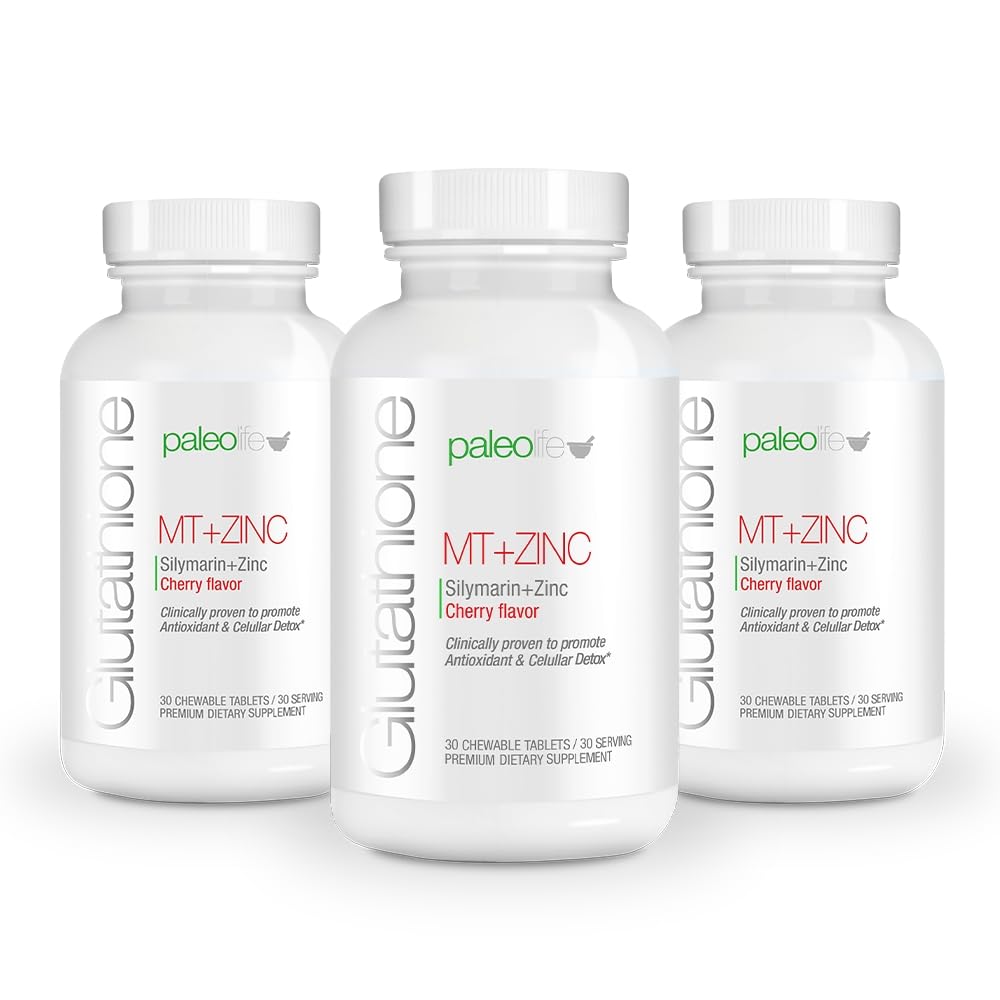 Paleolf Premium Glutathione + Milk Thistle + Zinc -30 Chewable Tablets