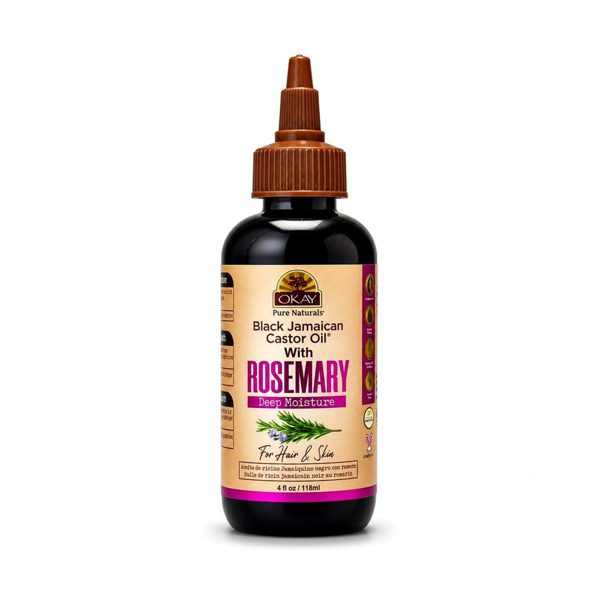 OKAY Pure Naturals Black Jamaican Castor Oil with Rosemary - 4 oz