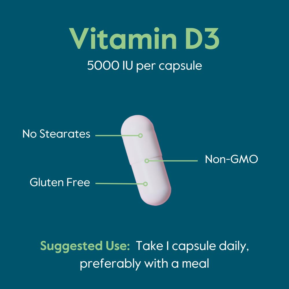 BESTVITE Vitamin D3 5000 IU - 365 Capsules - image 6
