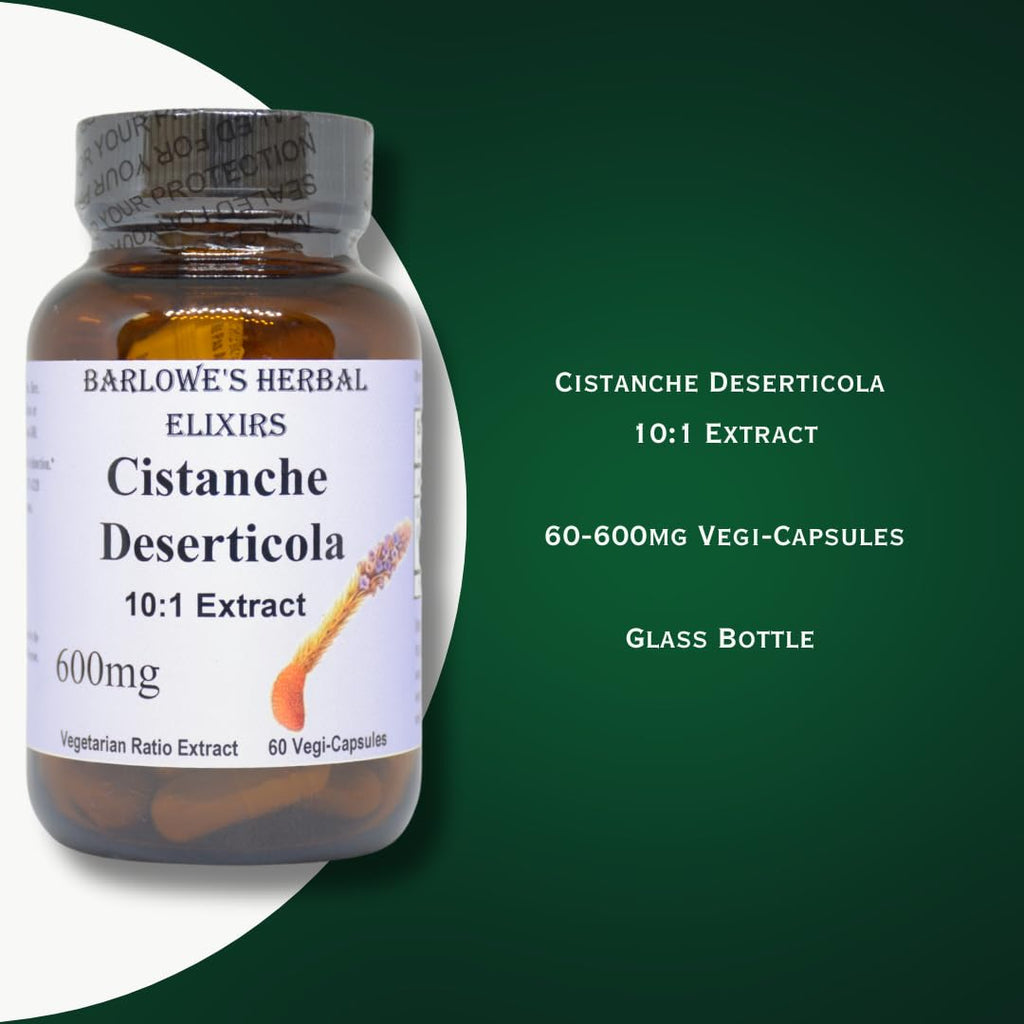 Barlowe's Herbal Elixirs Cistanche Extract 10:1 600 mg - 60 Vegetarian Capsules - image 3