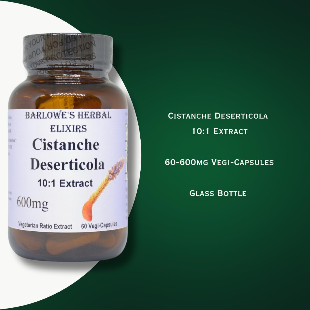 Barlowe's Herbal Elixirs Cistanche Extract 10:1 600 mg - 60 Vegetarian Capsules - image 3