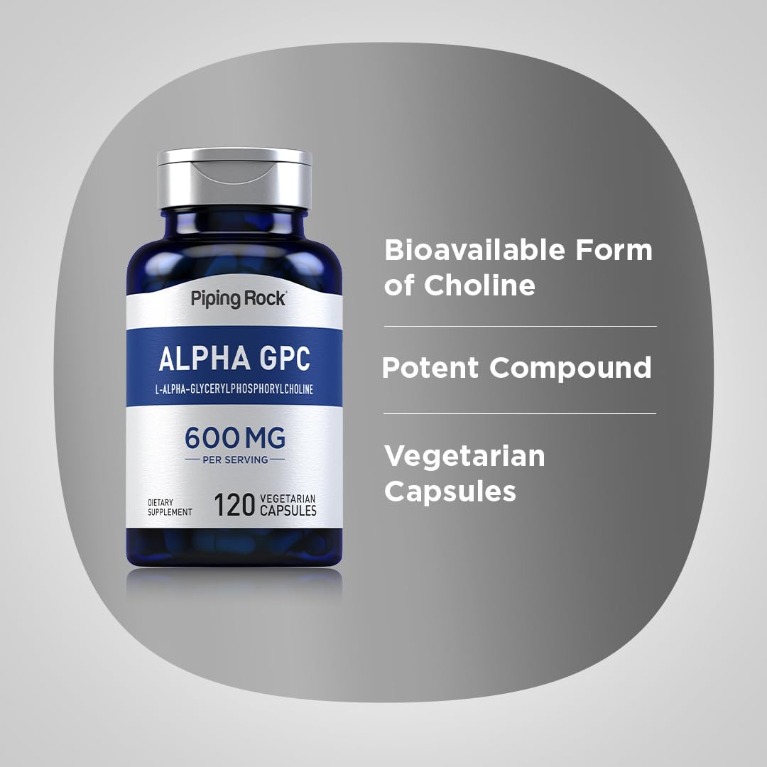 Piping Rock Alpha GPC Supplement 600 mg - 120 Capsules - image 4