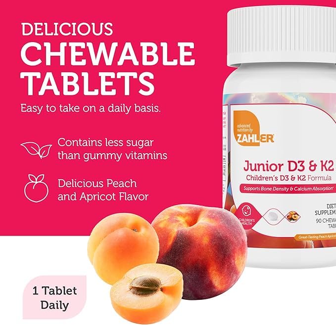 Zahler Junior Vitamin D3 + K2 Chewable Tablets for Kids - 90 Count - image 6