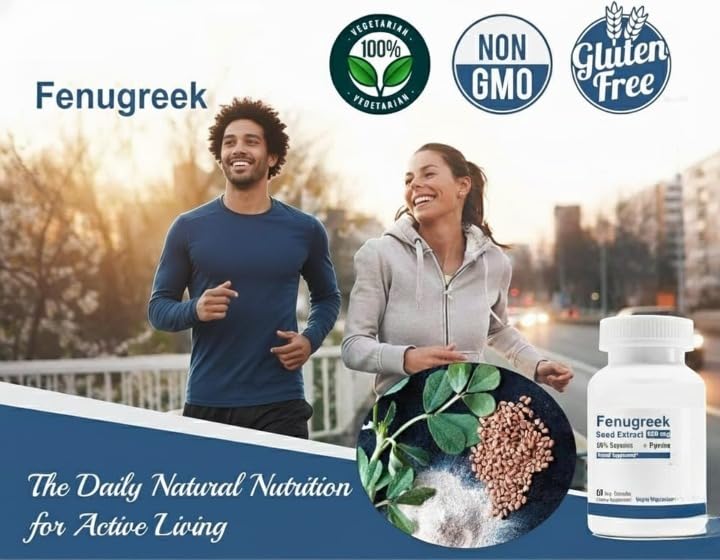 Fenugreek Premium Standardized 600 mg with Piperine - 60 Vegetarian Capsules - image 3