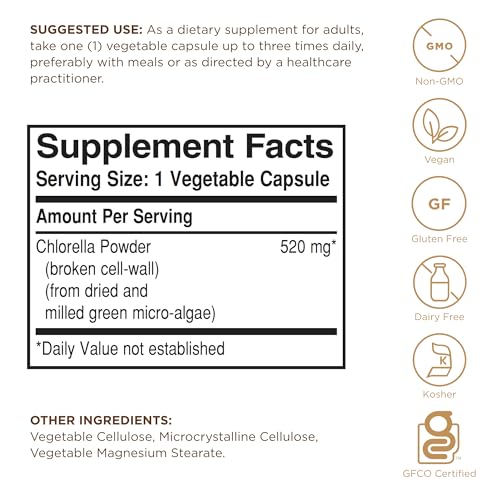 Solgar Chlorella 520mg - 100 Vegetarian Capsules - image 2