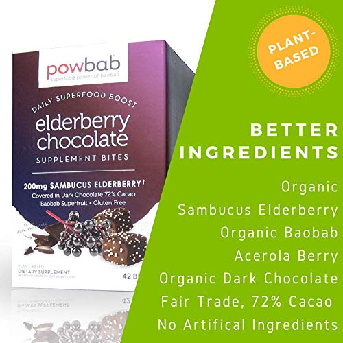 powbab Elderberry Chocolate Bites with Sambucus - 42 Count - image 7