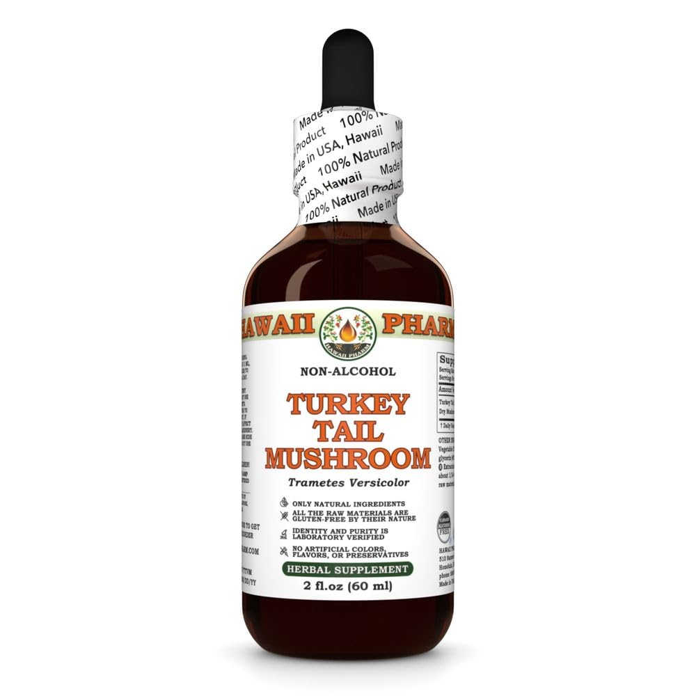 Hawaii Pharm Turkey Tail Mushroom (Trametes versicolor) Alcohol-Free