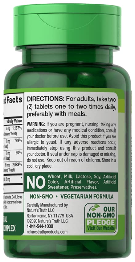 Nature's Truth High Potency B-Complex Plus B-12 Tablets - 180 Count - image 3